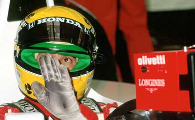 Ayrton Senna in helmet - USA GP (1990)